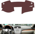 Leather Dashboard Cover Compatible with Toyota Camry 2006-2012,Dash Board Cover mat Anti-Slip Sun-Proof and dust-Proof(Brown)