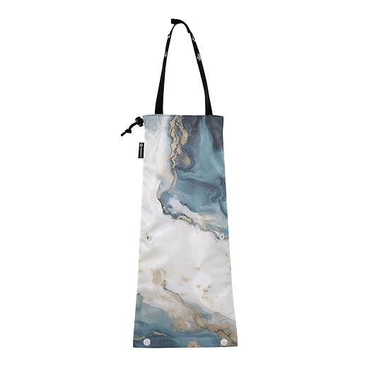 ALAZA Hanging Car Trash Bags Garbage Bag Trash Can for Back Seat Small Marble Nordic Style Washable Storage Bag Retractable 2 Pack