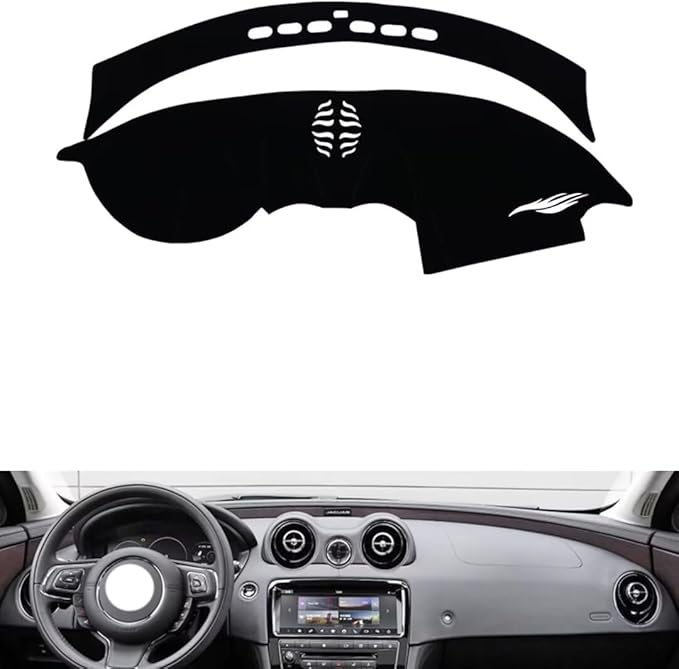 leather dashboard cover Compatible with Jaguar XJ，dash cover（black）