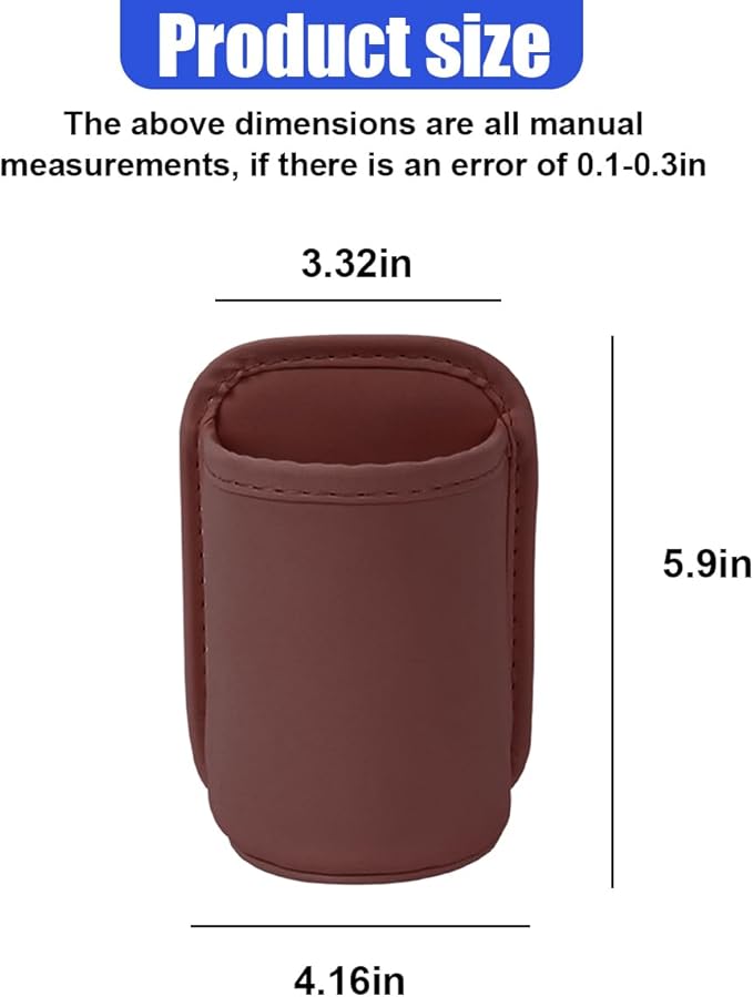 Leather Car Cup Holder, Hanging Automotive Back Seat Bottle Holders, Scratch-Resistant Vehicle Door Drink Holder, Clip-On Auto Organizer Accessories for Soda Cans, Coffee (Red)