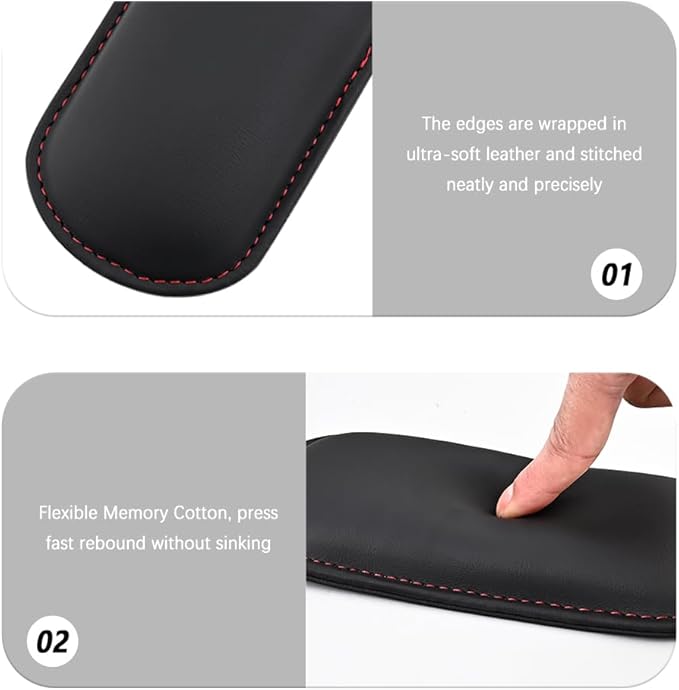 2PCS Car Door Armrest Pads,Soft Leather+Memory Foam Car Knee Pads for Arm Support&Protect Elbow and Knee,Universal Car Elbow Pads Car Accessories Interior for Most Vehicles (Red)