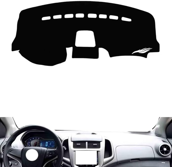 leather dashboard cover Compatible with Chevy Epica 2007-2012，dash cover（black）