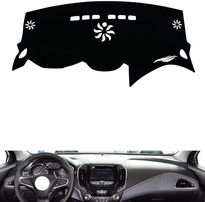 leather dashboard cover Compatible with Chevy NEW Cruze 2015-2018，dash cover（black）