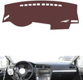 Leather Dashboard Cover Compatible with VW Golf 7 2014-2020,Dash Board Cover mat Anti-Slip Sun-Proof and dust-Proof(Brown)