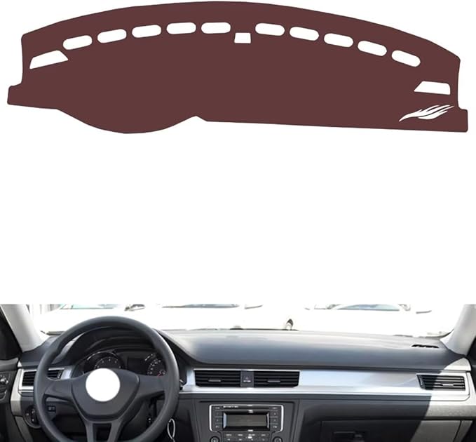 Leather Dashboard Cover Compatible with VW Compatible with Bora 2013-2018，Dash Cover, Non-Slip Dash Cover, Dash mat Dashboard Cover, Interior Dash Covers