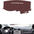 Leather Dashboard Cover Compatible with Ford Classic Focus,Dash Board Cover mat Anti-Slip Sun-Proof and dust-Proof(Brown)