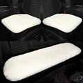 Genuine Sheepskin Auto Seat Pad, Soft Wool Seat Cover Breathable and Sweat-Wicking Universal Fit,19.2 inch x19.2 inch (Front seat Cushion 2pcs & Rear seat Cushion 1pc, Ivory White)