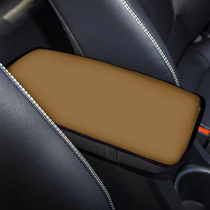 Brown Auto Center Console Pad, Console Cover Armrest Pads Fashion Universal Car Seat Box Protector Arm Rest Cushion