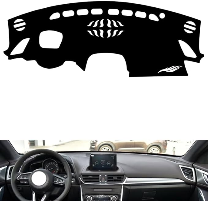 leather dashboard cover Compatible with Mazda CX-4（HUD），dash cover（black）