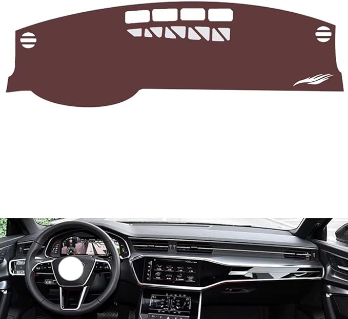 Leather Dashboard Cover Compatible with Audi A6L 2019-2024，Dash Cover, Non-Slip Dash Cover, Dash mat Dashboard Cover, Interior Dash Covers