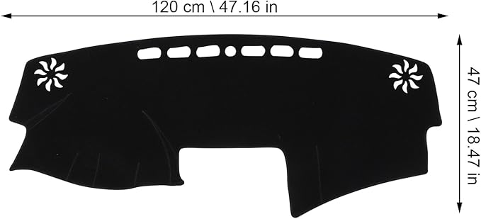 Polyester Dashboard Cover Non-Slip Car Dash Protector Mat with Pre-Cut Vent Custom Fit for Left-Hand Drive Vehicles Interior Sunshade Glare Pad