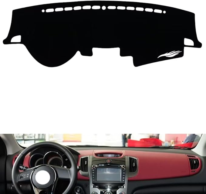 leather dashboard cover Compatible with KIA SHUMA 2010-2013，dash cover（black）