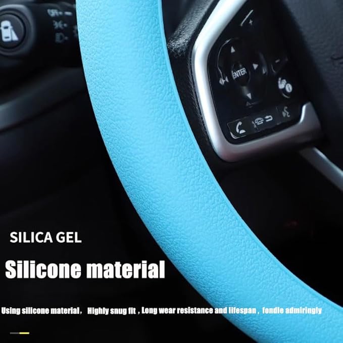 Universal Four Season Thin Silicone Steering Wheel Cover - Anti Slip Wear Resistant Comfortable for Car Purple