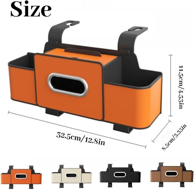 2026 New Car Organizer Back Seat, Car Organizers and Storage Box Behind Seat, 3-in-1 Multifunctional Car Backseat Organizer with Cup Holder & Tissue Box for Hold Phone, Snacks, Drinks, Handbag (C*2)
