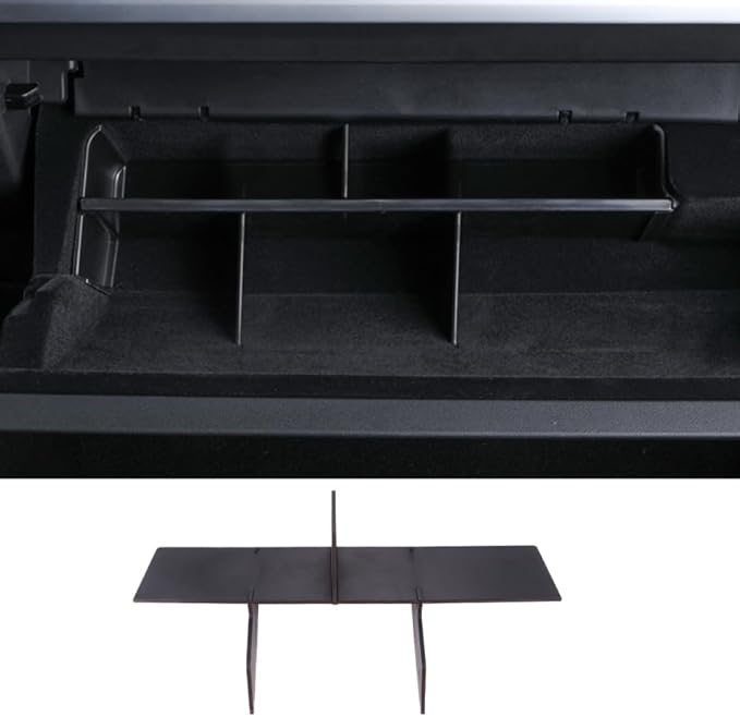 Glove Box Organizer Storage Insert Divider Compatible with Tesla 13.58X2.75X0.11In Car Interior Accessory Console Partition for Enhanced Organization