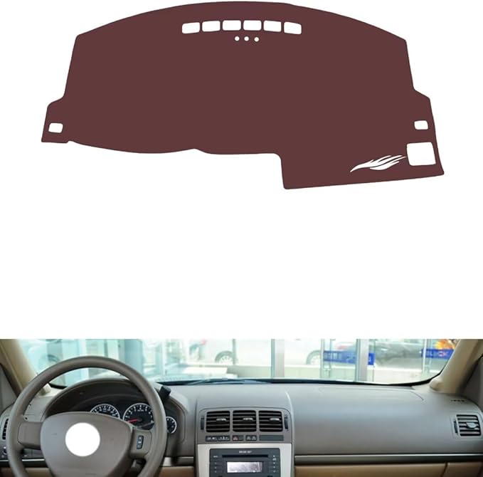 Leather Dashboard Cover Compatible with Buick GL8,Dash Board Cover mat Anti-Slip Sun-Proof and dust-Proof(Brown)