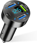 Augeny USB C Car Charger, 4 Port Auto Fast Charger with USB PD & QC 3.0, Cigarette Lighter USB Automotive Adapter Compatible with Most Mobile Cell Phone, Car Accessories (PD+QC 3.0)