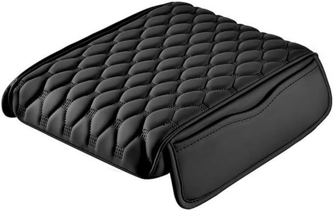 Car Center Console Cover for Genesis G80 II 2020 2021 2022 2023 2024 2025,Leather Armrest Lid Cushion Protector Multifunctional Armrest Pad Interior Accessories,Black