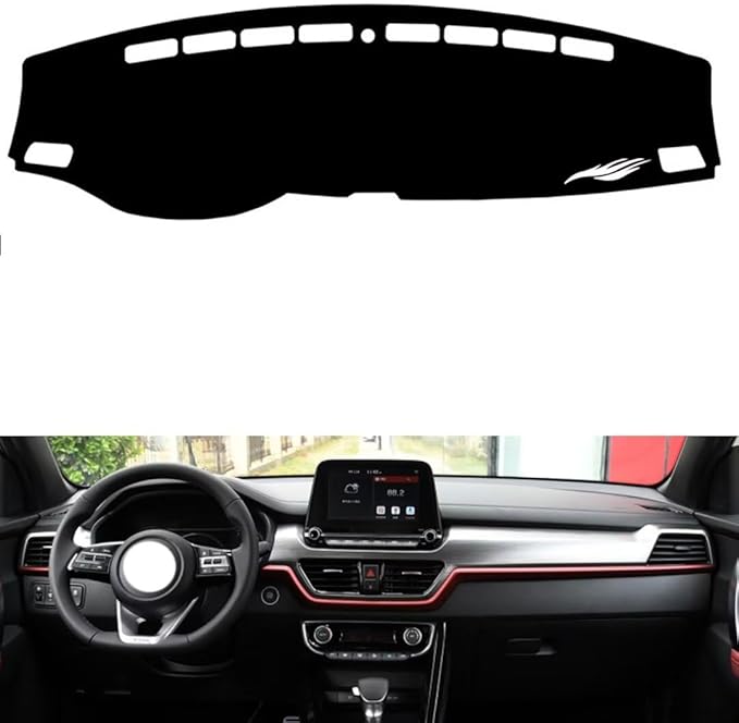 leather dashboard cover Compatible with KIA NEW Sportage 2018-2021，dash cover（black）