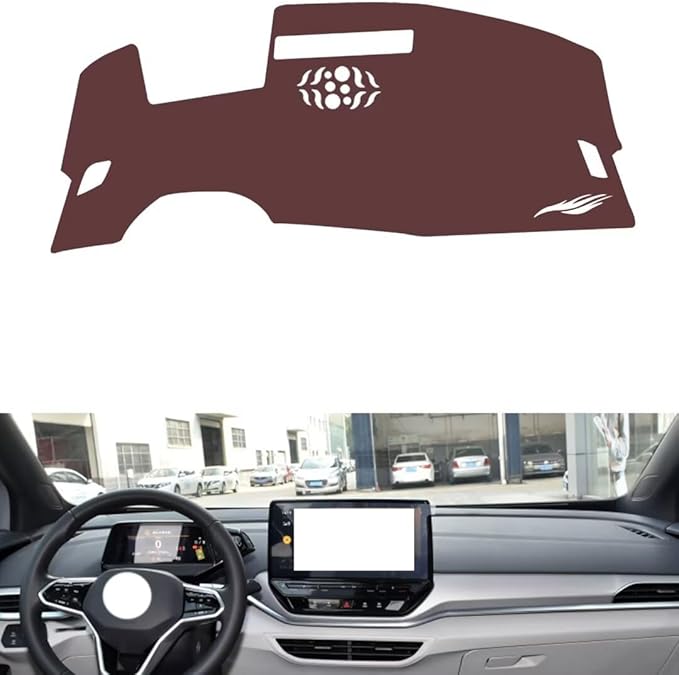 Leather Dashboard Cover Compatible with VW ID.4 CROZZ (HUD，Dash Cover, Non-Slip Dash Cover, Dash mat Dashboard Cover, Interior Dash Covers