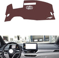 Leather Dashboard Cover Compatible with VW ID.4 CROZZ (HUD,Dash Board Cover mat Anti-Slip Sun-Proof and dust-Proof(Brown)