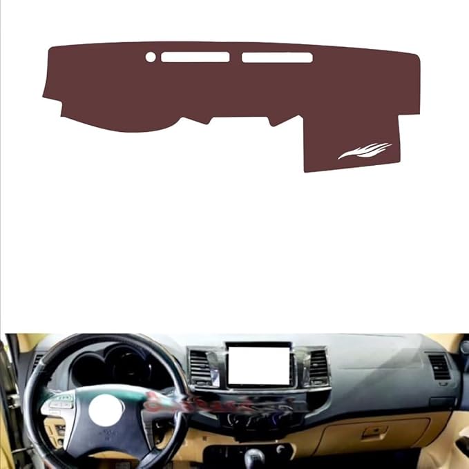 Leather Dashboard Cover Compatible with Toyota Fortuner 2009-2015，Dash Cover, Non-Slip Dash Cover, Dash mat Dashboard Cover, Interior Dash Covers