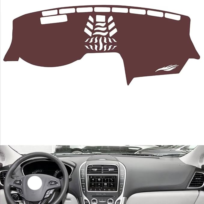 Leather Dashboard Cover Compatible with Lincoln Nautilus（Warning Light） 2019-20，Dash Cover, Non-Slip Dash Cover, Dash mat Dashboard Cover, Interior Dash Covers