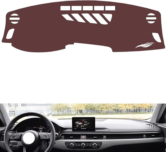 Leather Dashboard Cover Compatible with Audi A4L 2017-2024，Dash Cover, Non-Slip Dash Cover, Dash mat Dashboard Cover, Interior Dash Covers
