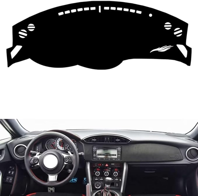 leather dashboard cover Compatible with Toyota 86，dash cover（black）