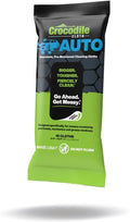Crocodile Cloth Auto Cleaning Wipes – 10 XL (15" x 10") Disposable Wipes for Car Engine Degreasing, Body Detailing & Tire Cleaning – Cuts Grease, Oil, Adhesives on Hands, Tools, Parts & More