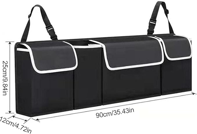 N/A/A /A Car Trunk Organizer, Car Trunk Organizer Collapsible Backseat, Backseat Trunk Organizer for SUV & Car - Hanging Organizer Foldable Cargo Storage Bag