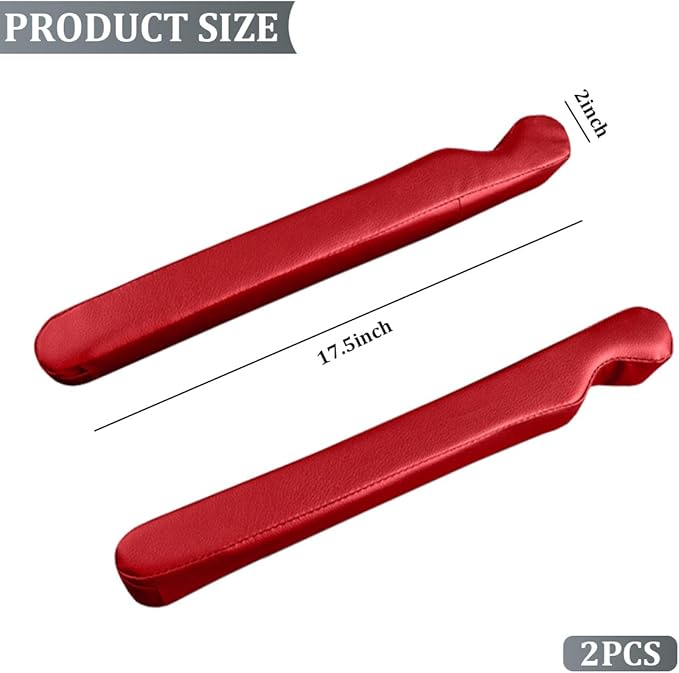 2PCS Car Seat Gap Filler, Leather Vehicle Seat Crevice Blocker Stopper to Prevent Things from Dropping, No-Drop Automotive Interior Console Catcher Plug, Universal for Vehicles (Red)