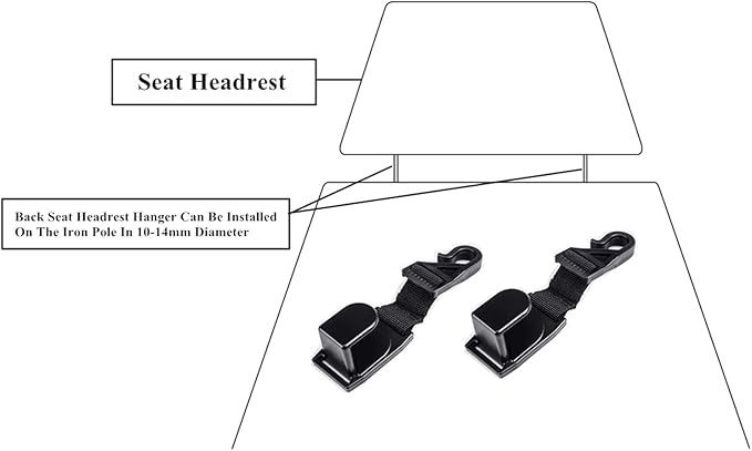 YOCTM 2-Pack Seat Headrest Hooks for for 2018 2019 2020 2021 2022 Jeep Wrangler JL JLU Unlimited Sahara Sports Rubicon Gladiator JT Car Back Seat Organizer Hanger Storage Hook Space Saving
