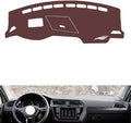 generic leather dashboard cover Compatible with VW Compatible with TIGUAN L（HUD、storage box），dash cover, Non-Slip Dash Cover, Dash mat Dashboard Cover, Interior Dash Covers, brown