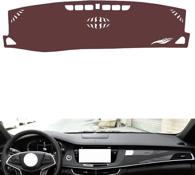 Leather Dashboard Cover Compatible with Cadillac CT6（No Warning Light） 2016-2022，Dash Cover, Non-Slip Dash Cover, Dash mat Dashboard Cover, Interior Dash Covers