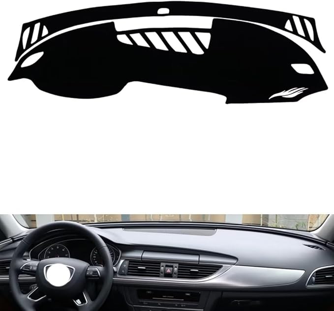 leather dashboard cover Compatible with Audi A6L 2012-2018，dash cover（black）