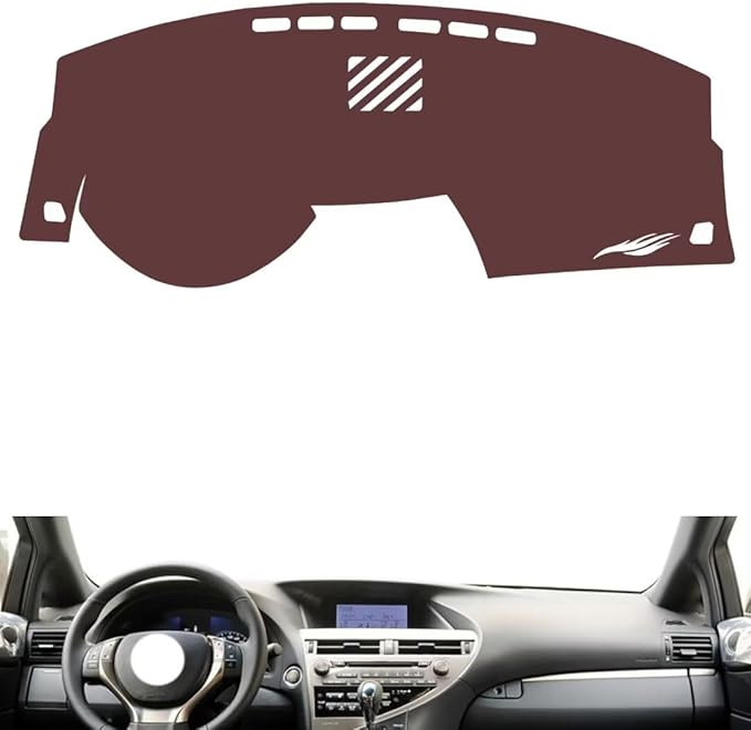 Leather Dashboard Cover Compatible with LEX RX 2009-2014,Dash Board Cover mat Anti-Slip Sun-Proof and dust-Proof(Brown)
