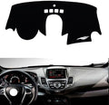 Leather Dashboard Cover Compatible with Ford Fiesta (Navigation) 2006-2014，Dash Cover（Black）