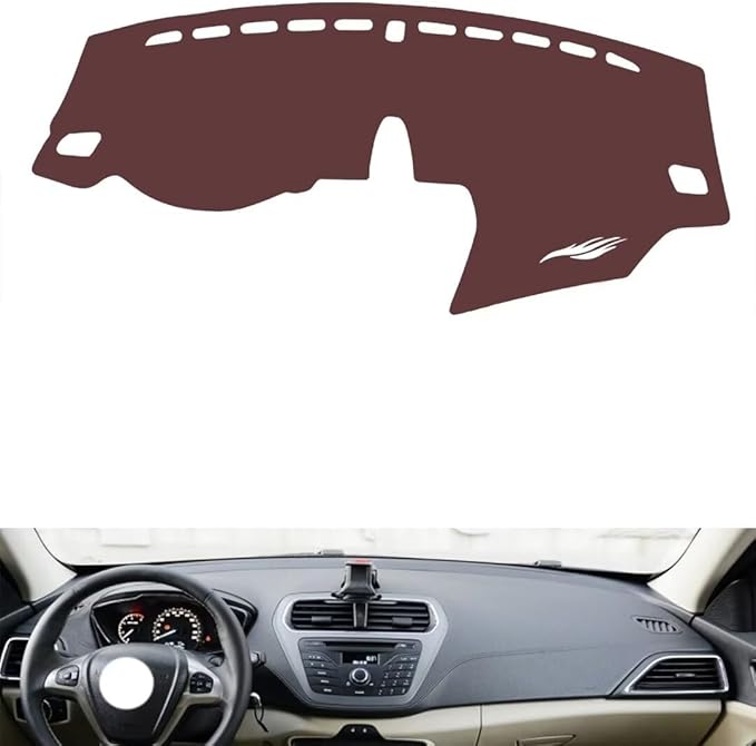 Leather Dashboard Cover Compatible with Ford Escort (Mobile Phone Holder or USB Interface) 2015-2019，Dash Cover, Non-Slip Dash Cover, Dash mat Dashboard Cover, Interior Dash Covers