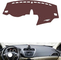 Leather Dashboard Cover Compatible with Ford Escort (Mobile Phone Holder or USB Interface) 2015-2019,Dash Board Cover mat Anti-Slip Sun-Proof and dust-Proof(Brown)