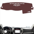 Leather Dashboard Cover Compatible with Mitsubishi Pajero（Speaker） 2007-20,Dash Board Cover mat Anti-Slip Sun-Proof and dust-Proof(Brown)