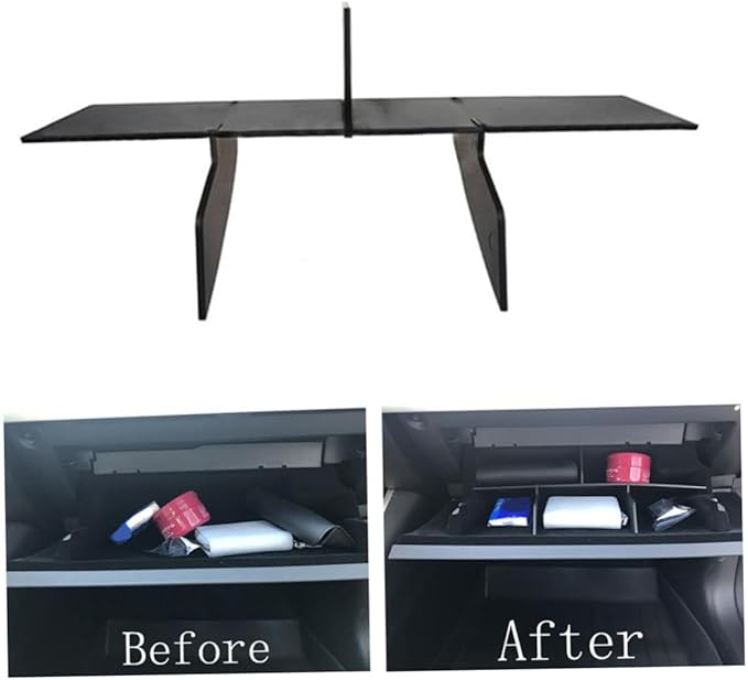 STOBAZA Portable Car Glove Box Organizer Insert Tray Abs Material Space Saving Divider for Model No Tools Needed Efficient Storage Compartment Enhancer