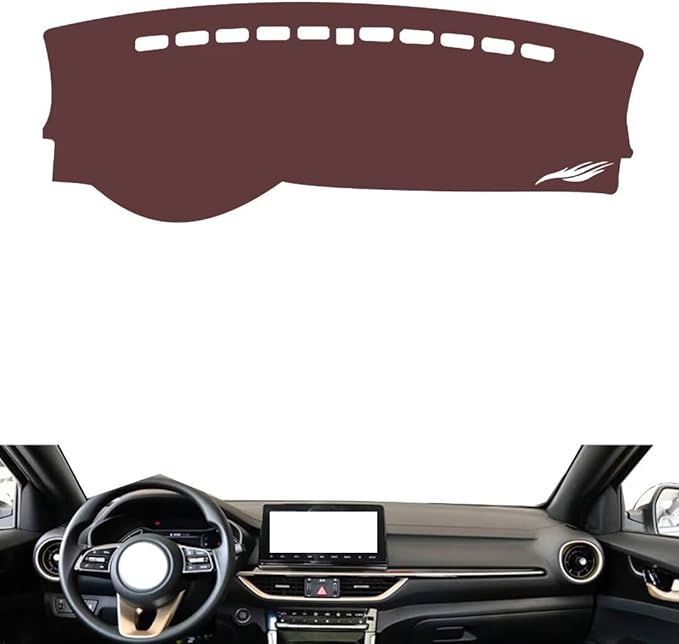 Leather Dashboard Cover Compatible with KIA K3 2019-2024，Dash Cover, Non-Slip Dash Cover, Dash mat Dashboard Cover, Interior Dash Covers