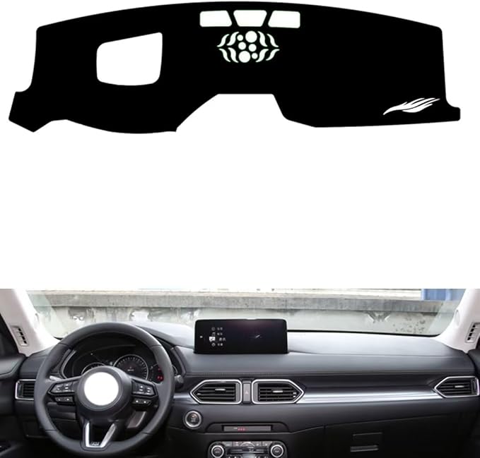generic leather dashboard cover Compatible with Mazda CX-5（HUD） 2022-2024，dash cover（black）