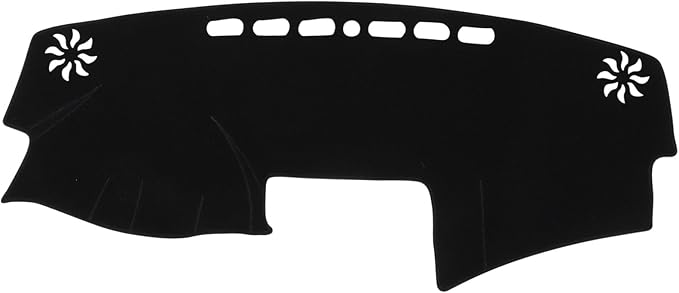 Automotive Dashboard Cover Pad Polyester Anti-Slip Dash Mat Carpet for Left-Hand Drive Cars Non-Glare Sunshade Protector with Silicone Grip Black