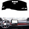 leather dashboard cover Compatible with VW ID.4 X (NO HUD，dash cover（black）
