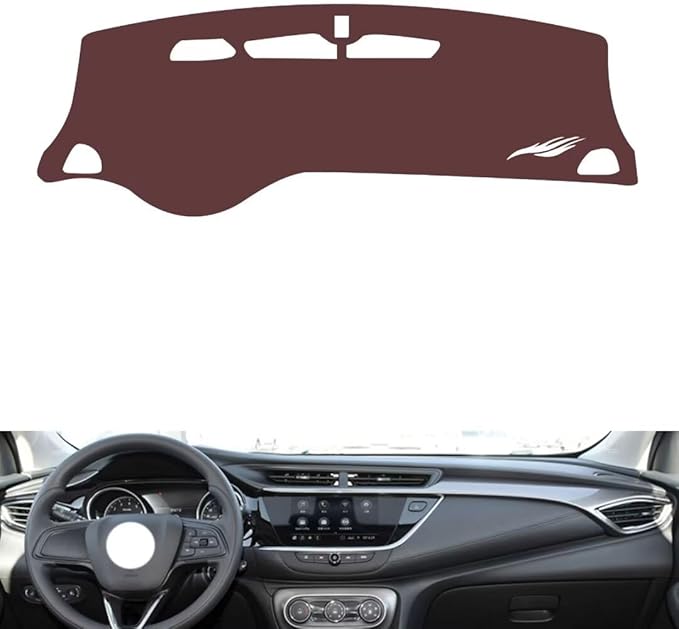 Leather Dashboard Cover Compatible with Buick EncoreGX (Warning Light 20-2022,Dash Board Cover mat Anti-Slip Sun-Proof and dust-Proof(Brown)