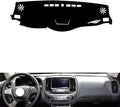 leather dashboard cover Compatible with Chevy colorado 2018，dash cover（black）