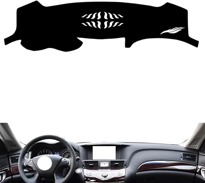 leather dashboard cover Compatible with Infiniti Q70L，dash cover（black）