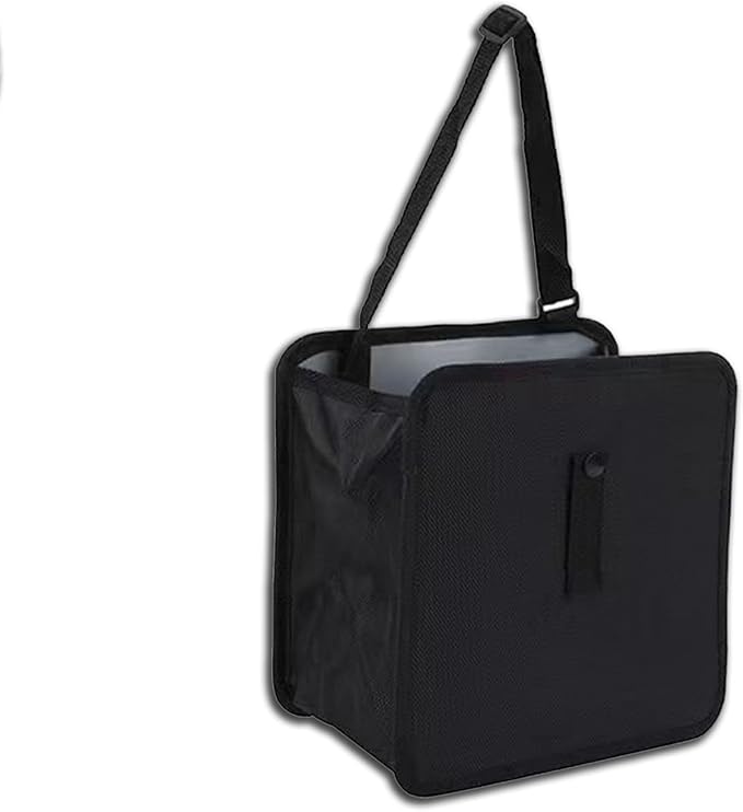 Car Trash Can, Oxford Cloth Foldable Auto Trash Bin Hanging, 1.85 Gallon Capacity Garbage Bag Organizer, Leak-Proof Waterproof Automotive Storage Container, Car Interior Accessories (Large)
